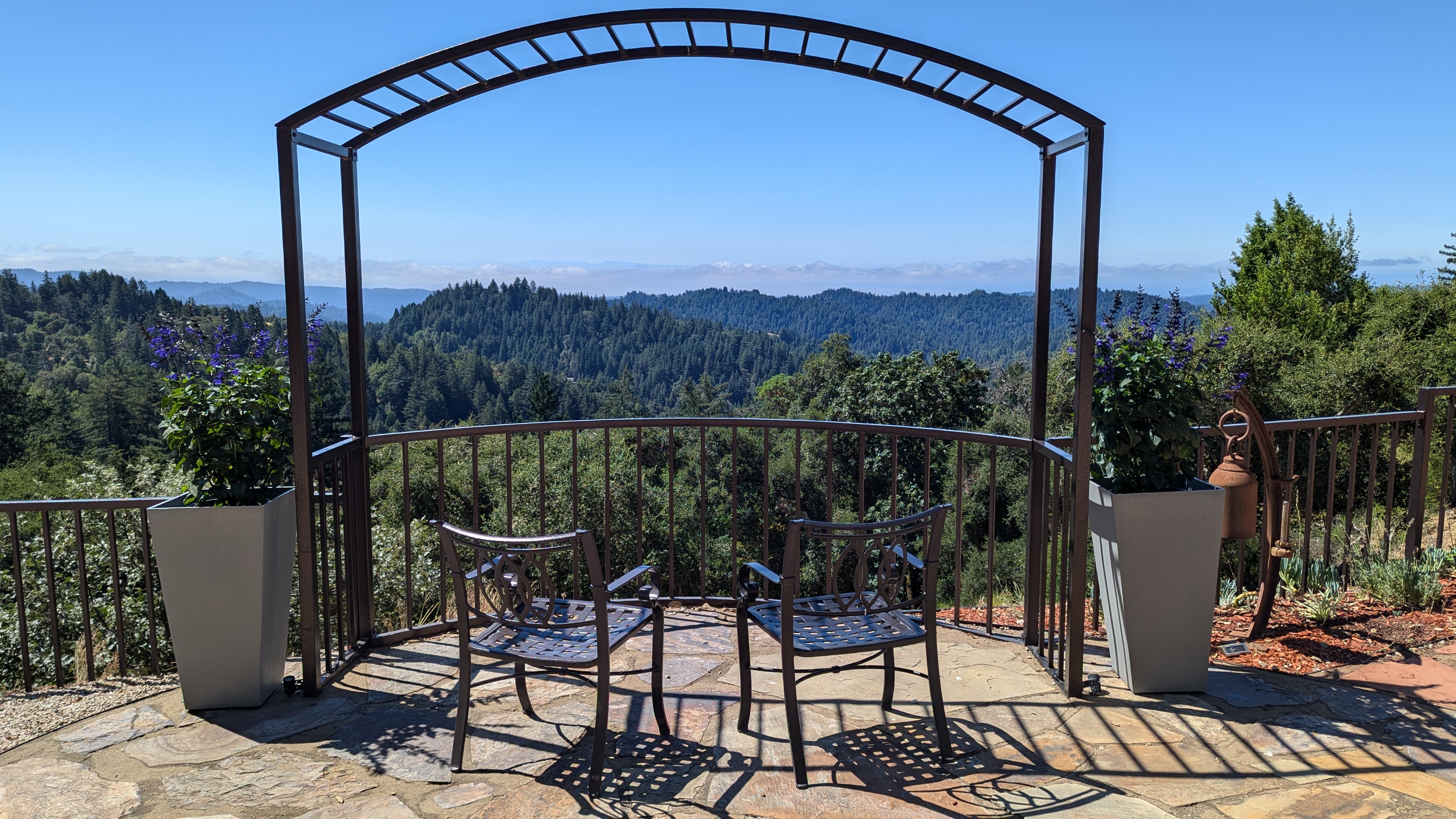 Sweeping Monterey Bay views from the Living Well Event Center outdoor deck in Los Gatos