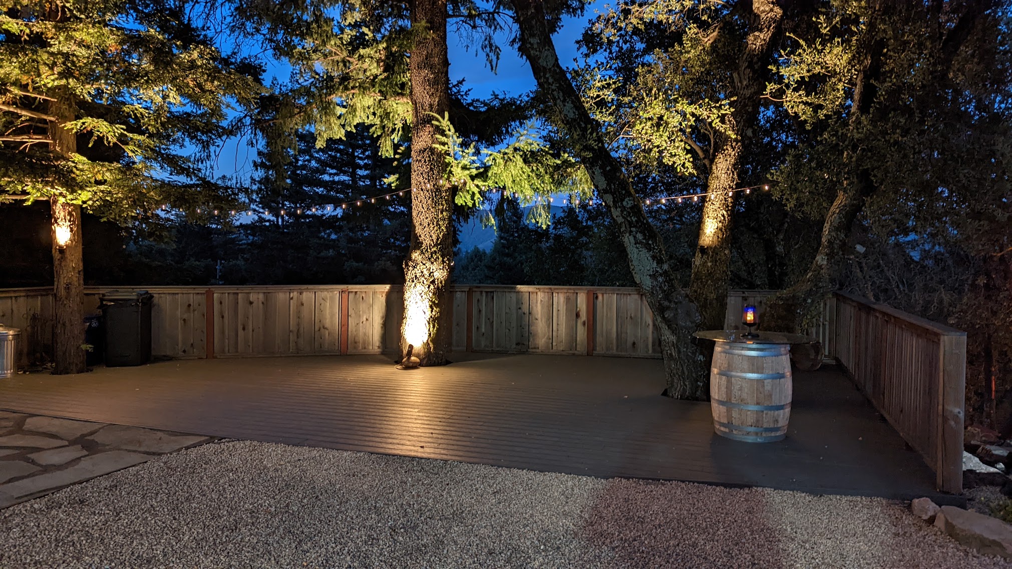 Wedding reception on the deck at Living Well Event Center