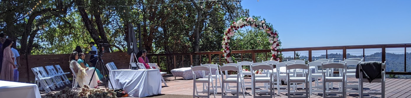 Wedding reception setup at Living Well